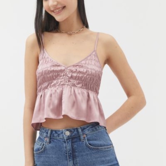Urban Outfitters Tops - Urban Outfitters Purple Satin Smocked Cami S